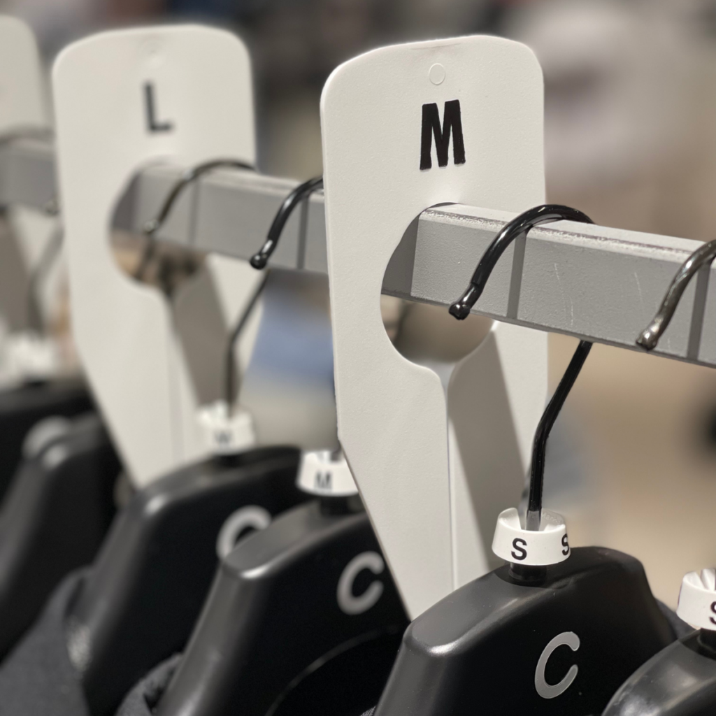 Rack dividers in a store